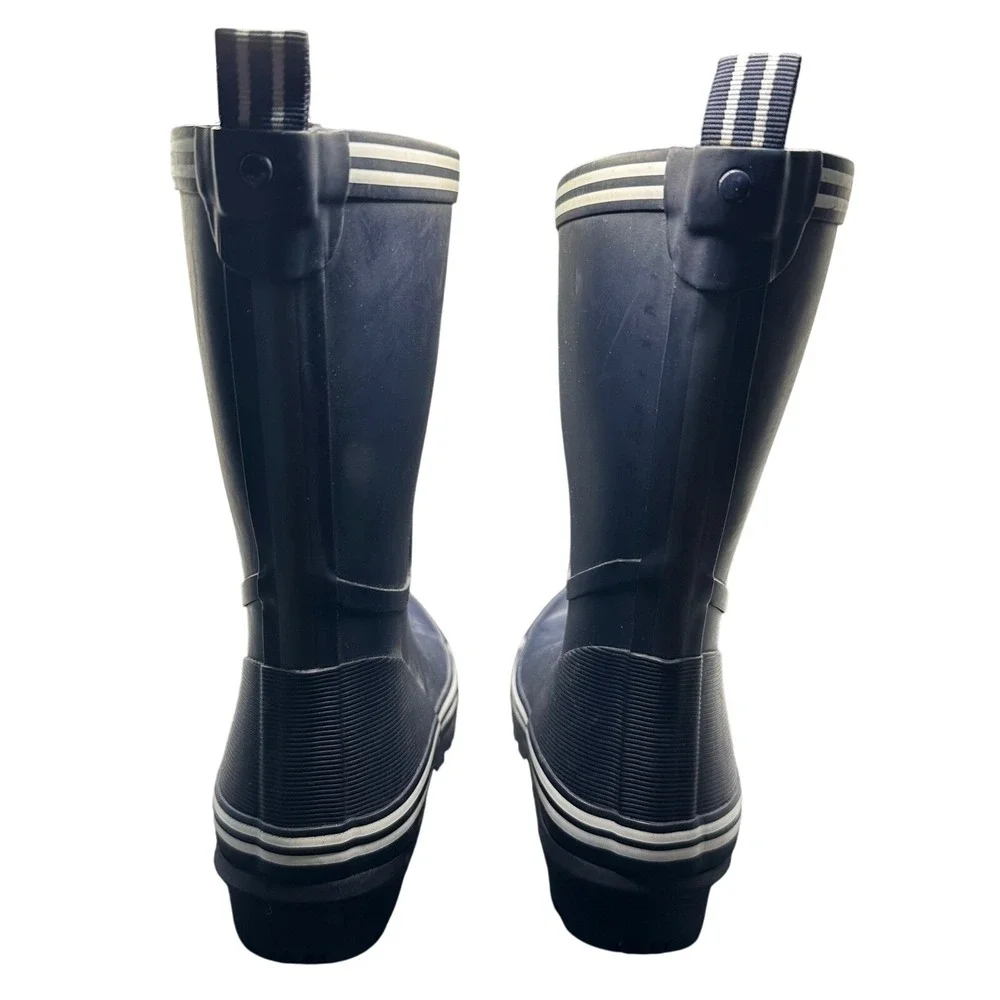 Joules Coastal Rain Boots Size US 6 UK 4 EU 37 Blue White Stripe Kids‎ Wellies